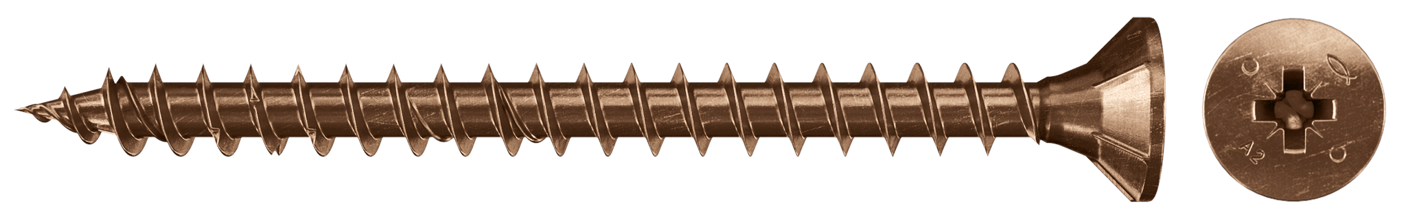 fischer Viti truciolari pozi FPF-SZ 3,5X45 BUF bronzate, filetto totale (1,000 Pz.) FPF-SZ BUF.