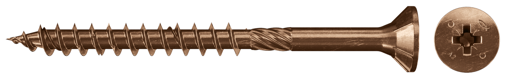 fischer Viti truciolari pozi FPF-SZ 4,0X50 BUP bronzate, filetto parziale (1 Pz.) FPF-SZ BUP.