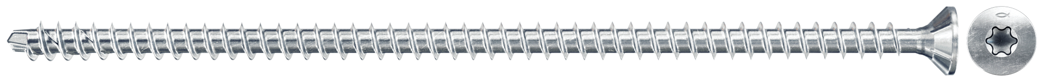 fischer Viti torx per costruzioni FPF-ST 8,0x220 ZPF zincatura bianca, (50 Pz.) Vite zincata bianca, testa svasata piana, impronta TORX filetto totale..