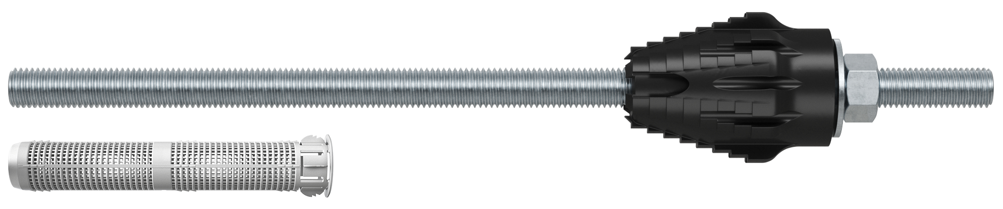 fischer Fissaggio distanziato per cappotti THERMAX M12-12/110 SET 2 PEZZI (2 Pz.) Sistema di fissaggio termicamente isolato per carichi pesanti applicati a distanza in presenza di isolamento a cappotto termico.