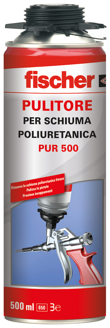 fischer Pulitore per schiuma poliuretanica PUR 500 (1 Pz.) Pulitore per pistola e per schiuma poliuretanica non indurita fie60