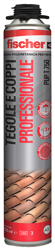 fischer Schiuma poliuretanica tegole e coppi per pistola PUP T 750 (1 Pz.) Schiuma poliuretanica per il fissaggio di tegole e coppi.