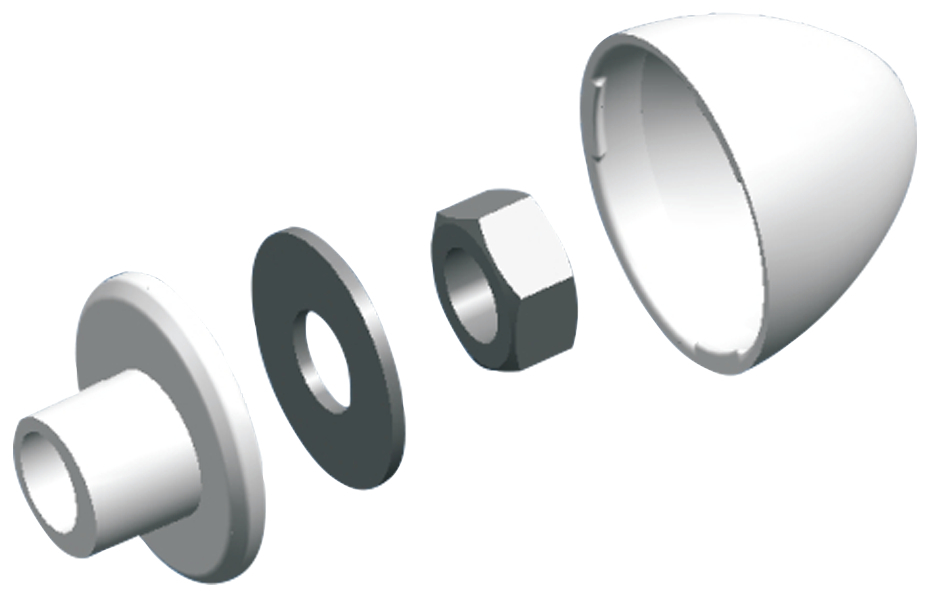 fischer Accessorio BUAK M12 BIANCO per sanitari sospesi (8 Pz.) fie702.