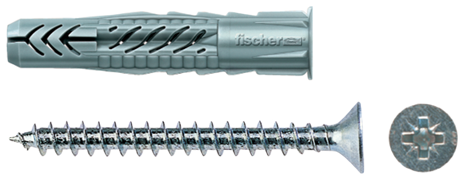 fischer Tasselli UX 8X50 R S/10 con vite (1 Pz.) Tassello universale in nylon con vite.
