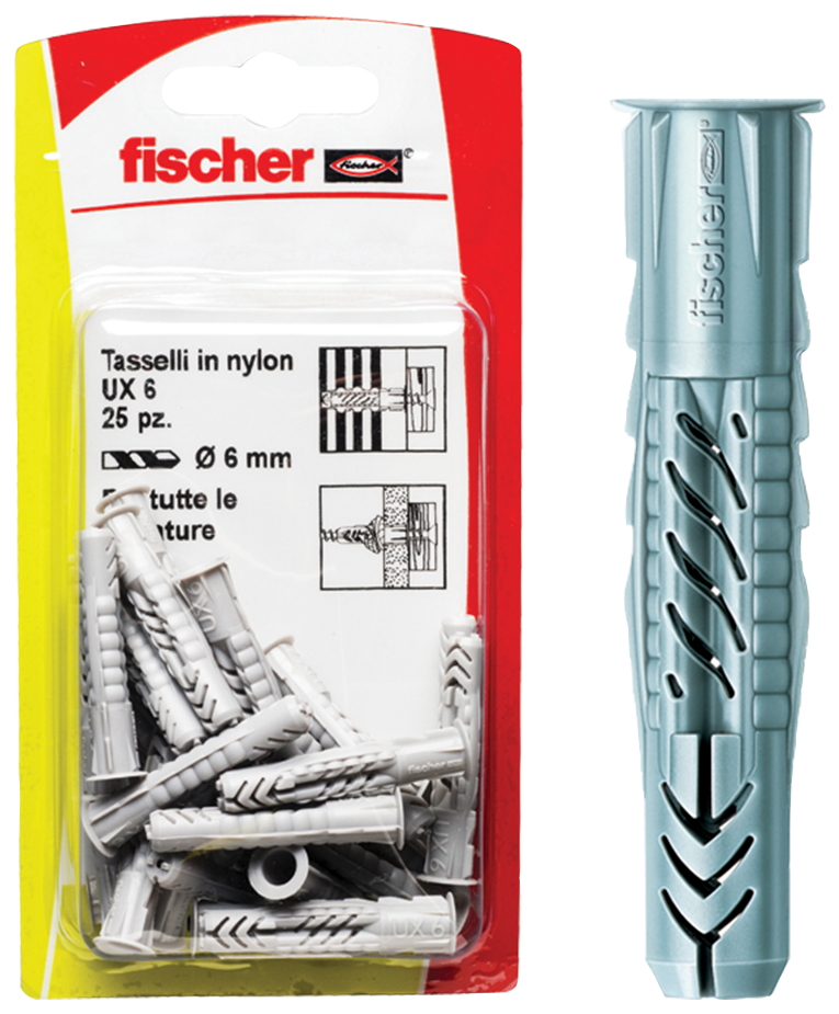 fischer Tasselli UX 10x60 K (10 Pz.) Fissaggio universale UX K in blister.