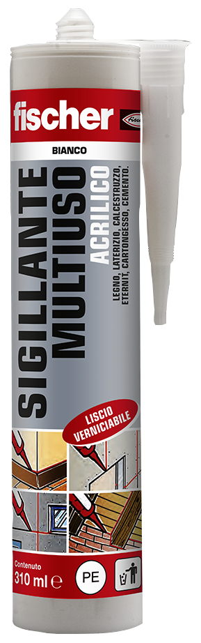 fischer Sigillante acrilico SA 310 BI - Bianco (1 Pz.) Sigillante acrilico multiuso in dispersione acquosa per applicazioni interne fie93