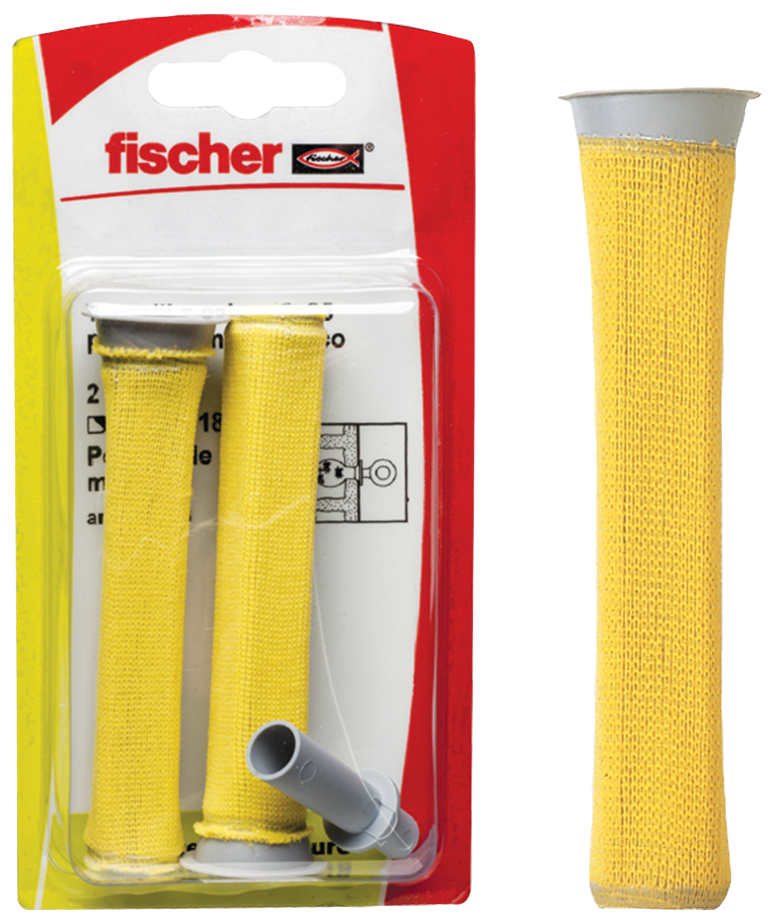 fischer Tasselli a calza FIS H 18X85 N K per ancorante chimico (2 Pz.) Kit tasselli a calza e accessori in blister (in foto tasselli a calza e barre).