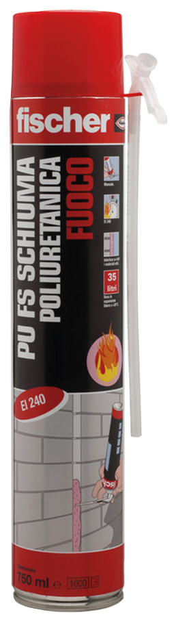 fischer Schiuma poliuretanica fuoco manuale PU FS (1 Pz.) Schiuma poliuretanica monocomponente per applicazioni antifuoco, testata EI 240 fie3223