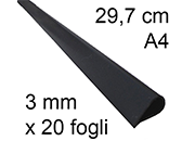legatoria Dorsetto, dorsino rilegafogli 3mm, NERO CAIX800303.