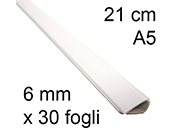 legatoria Dorsetto, dorsino rilegafogli 6mm, BIANCO CAIX80060121.
