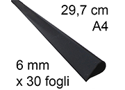 legatoria Dorsetto, dorsino rilegafogli 6mm, NERO leg694.