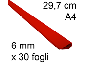 legatoria Dorsetto, dorsino rilegafogli 6mm, ROSSO CAIX800606s.