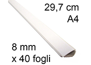 legatoria Dorsetto. dorsino rilegafogli 8mm. BIANCO leg696.