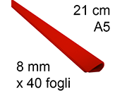 legatoria Dorsetto, dorsino rilegafogli 8mm, ROSSO CAIX80080621.