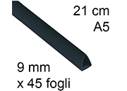 legatoria Dorsetto, dorsino rilegafogli 9mm, NERO CAIX80090321.