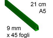 legatoria Dorsetto, dorsino rilegafogli 9mm, VERDE CAIX80091021.