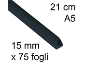 legatoria Dorsetto, dorsino rilegafogli 15mm, NERO CAIX80160321.