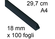 legatoria Dorsetto. dorsino rilegafogli 18mm. NERO CAIX801803.