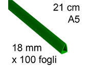 legatoria Dorsetto, dorsino rilegafogli 18mm, VERDE CAIX80181021.