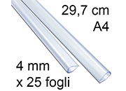 legatoria Dorsetto, dorsino rilegafogli 4mm, TRASPARENTE leg686.