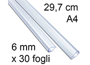 legatoria Dorsetto, dorsino rilegafogli 6mm, TRASPARENTE leg692.