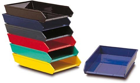 gbc Vaschetta porta documenti PAPER MEC GRIGIO SCURO. Dimensioni esterne: 24,7x6,5x34cm. Formato utile: 23,5x5x30,5cm.