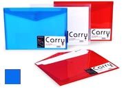 acco Cartellina Carry Folder a3 In polipropilene trasparente BLU. Chiusura rapida grazie al bottone a pressione in plastica, sicurezza e protezione del contenuto garantita dalla patella . Capacit: fino 150 fogli A3. 43-09L.