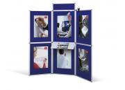 gbc Pannello Espositore Pieghevole per Affissioni PROPANEL 6 Colore: BluBianco. Dimensioni Aperto: 2020x2250x30mm. Dimensioni Chiuso: 1010x750x130 mm. Peso: 12 Kg..