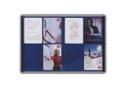 gbc Bacheca ad ante scorrevoli fondo tessuto blu, 8XA4.