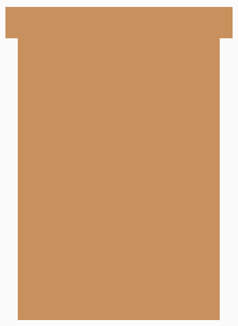 gbc Schede T Nobo, indice4, CAMOSCIO larghezza minima 112mm, llarghezza massima 124mm, altezza totale 180mm, altezza parte esterna 15mm.