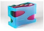 gbc Supporto Raccoglitore per Cartelle Sospese MFX ORGANISA  Colore: Azzurro traslucido. Dimensioni esterne: 15,7x37,6x12,2cm. Interasse: 33cm.