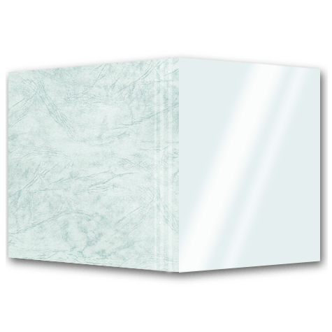 legatoria BROSCART, copertine per brossura BIANCO,  copertina frontale in pvc TRASPARENTE, retro in cartoncino goffrato trama pelle, 297x485mm, rilega da 2 a 650 fogli.