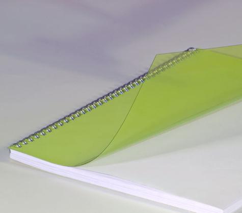 carta CopertineTrasparenti PVC GIALLO 240gr-mq. Crystal HiClear per rilegatura GBC. Formato: A4. Spessore: 180 micron. Ex codice IB420092.