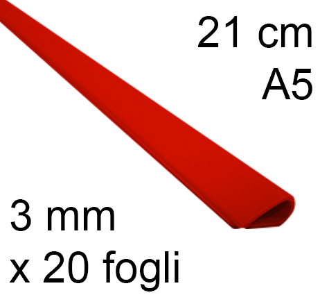 legatoria Dorsetto, dorsino rilegafogli 3mm, ROSSO spessore 3mm, altezza 21cm, rilega fino a 20 fogli.