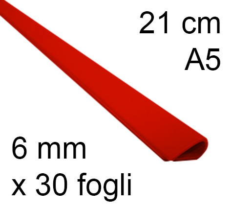 legatoria Dorsetto, dorsino rilegafogli 6mm, ROSSO spessore 6mm, altezza 21cm, rilega fino a 30 fogli.
