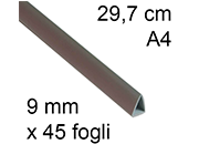 legatoria  spessore 9mm, altezza 30cm, triangolare, rilega fino a 45 fogli CAIX800902