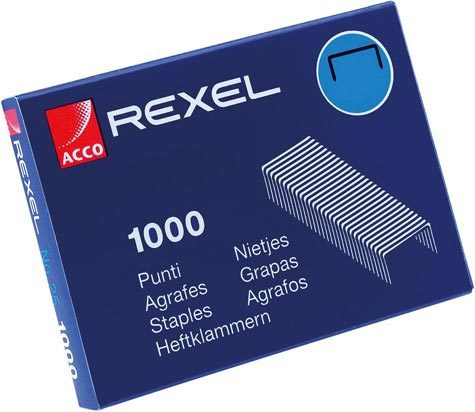 acco Punti per cucitrice tipo 23, altezza 20mm. 2100926, 1005541, Romablok 20 Punti realizzati in lega di acciaio. I punti Rexel assicurano un'efficace cucitura con qualsiasi tipo di cucitrice. 55-09L.
