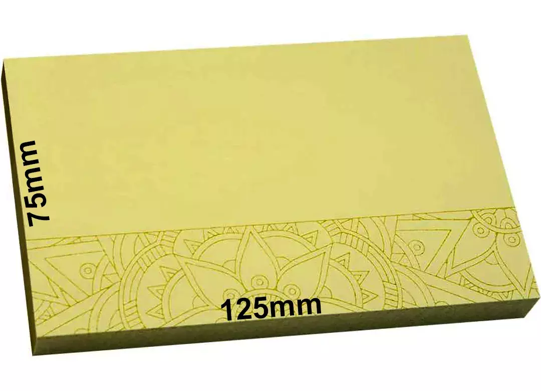 gbc Foglietti AdesivoRemovibille, 125x75mm, GIALLI Con leggero motivo grafico laterale. Blocchetti da 100 fogli. Prodotto originale tedesco. MADE IN GERMANY.