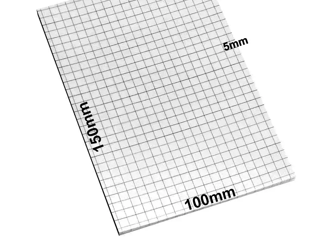 gbc Foglietti Quadretti5mm, AdesivoRemovibille, 150x100mm, BIANCHI 100X150MM. Blocchetti da 100 fogli. Prodotto originale tedesco. MADE IN GERMANY.
