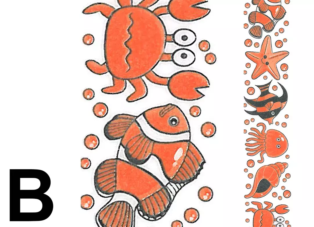 gbc Nastro Adesivo Decorativo Pesciolini, B Nastro in carta di riso, Adesivo atossico specifico per bambini a base dacqua. Rimovibile senza lasciare residui, riposizionabile. Disponibile in 35 varianti. Misure: 15mm x 10metri. MADE IN GERMANY Glb774404b