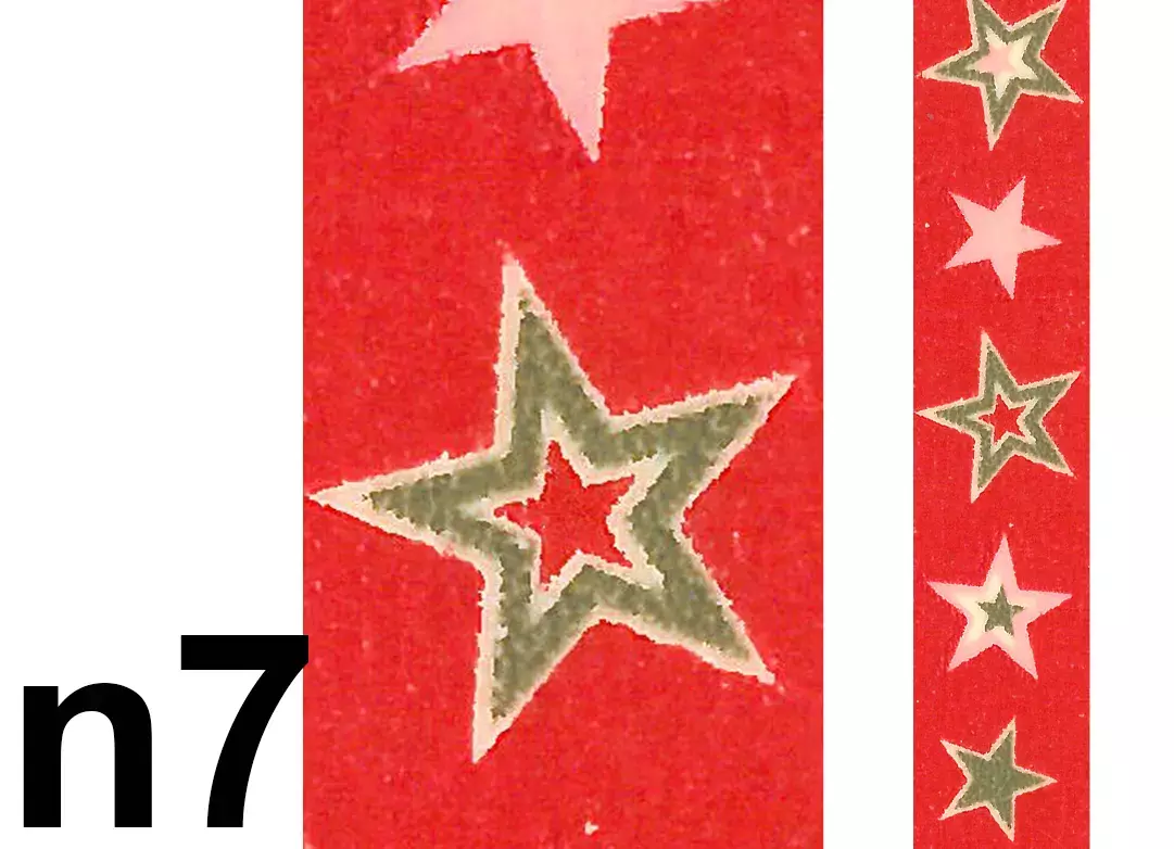 gbc Nastro Adesivo Decorativo StellineNatale, n7 Nastro in carta di riso, Adesivo atossico specifico per bambini a base dacqua. Rimovibile senza lasciare residui, riposizionabile. Disponibile in 35 varianti. Misure: 15mm x 10metri. MADE IN GERMANY.