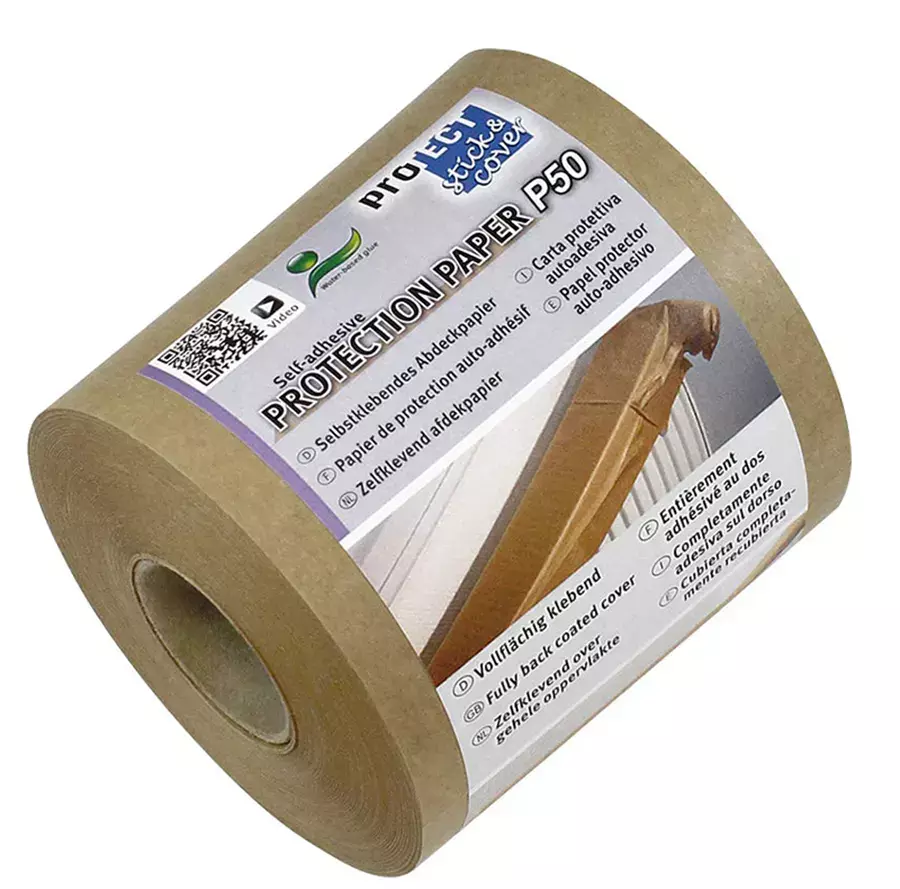 gbc Carta Protettiva Kraft 7,5cm  Carta in rotolo adesiva, color avana, removibile e riposizionabile. Altezza 75mm, rotoli da 50 metri.  Ideale per proteggere mobili e oggetti durante lavori di tinteggiatura, pavimenti di asili e scuole, o come supporto a cui applicare disegni, progetti, ricerche. MADE IN GERMANY.