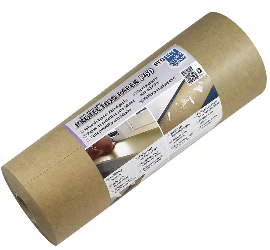 gbc Carta Protettiva Kraft 30cm  Carta in rotolo adesiva, color avana, removibile e riposizionabile. Altezza 300mm, rotoli da 50 metri.  Ideale per proteggere mobili e oggetti durante lavori di tinteggiatura, pavimenti di asili e scuole, o come supporto a cui applicare disegni, progetti, ricerche. MADE IN GERMANY.