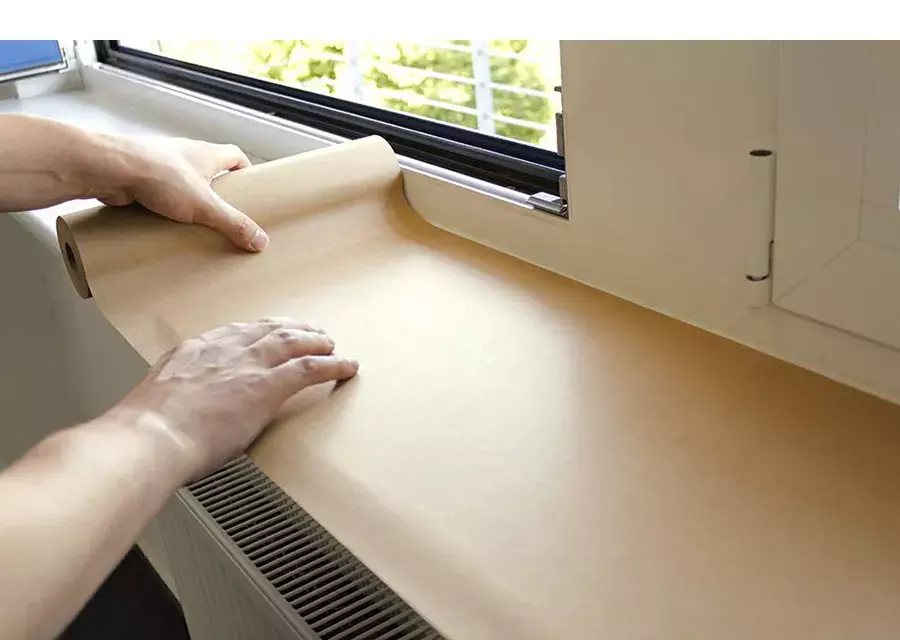 gbc CartaProtettiva Kraft 3rotoli da50metri 3 rotoli di Carta adesiva assortiti, color avana, removibile e riposizionabile. Altezza 75mm, altezza 150mm, altezza 300mm. Ogni rotolo  lungo 50 metri.  Ideali per proteggere mobili e oggetti durante lavori di tinteggiatura, pavimenti di asili e scuole, o come supporto a cui applicare disegni, progetti, ricerche. MADE IN GERMANY.