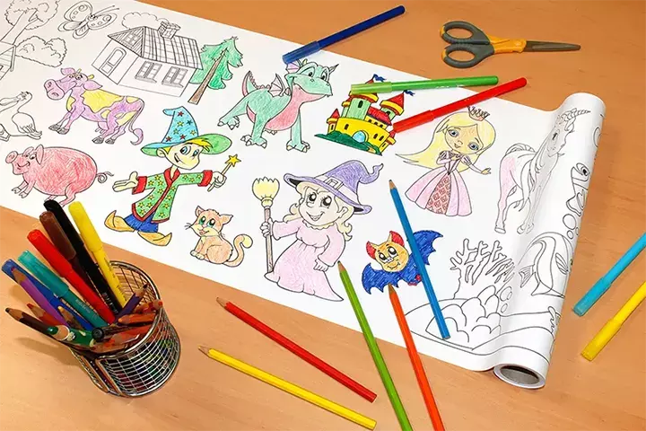 gbc Rotolo Disegno Banner, BimbiPiccoli, 300mmX4m PER BAMBINI PIU PICCOLI. Rotolo Autoadesivo in Carta Removibile alto 30cm e lungo 4 metri da colorare e-o ritagliare. Adesivo atossico specifico per bambini a base acqua. MADE IN GERMANY.