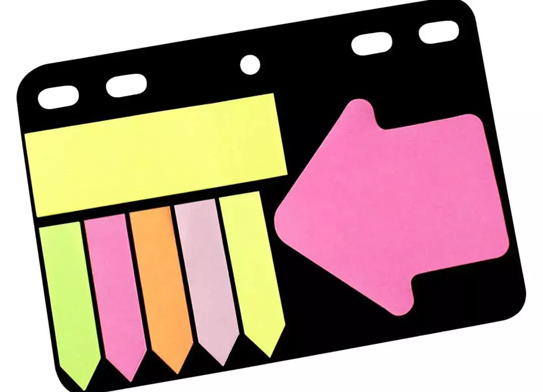 gbc SegnaPagina PageMarker FogliettiAdesivi Assortimento di 7 blocchetti di segnapagina adesivi, montati su supporto in cartoncino rigido a perforazione universale. MADE IN GERMANY Glb874709