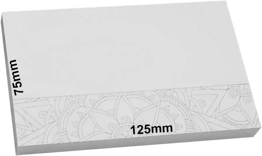 gbc Foglietti AdesivoRemovibille, 125x75mm, BIANCHI Con leggero motivo grafico laterale. Blocchetti da 100 fogli. Prodotto originale tedesco. MADE IN GERMANY.