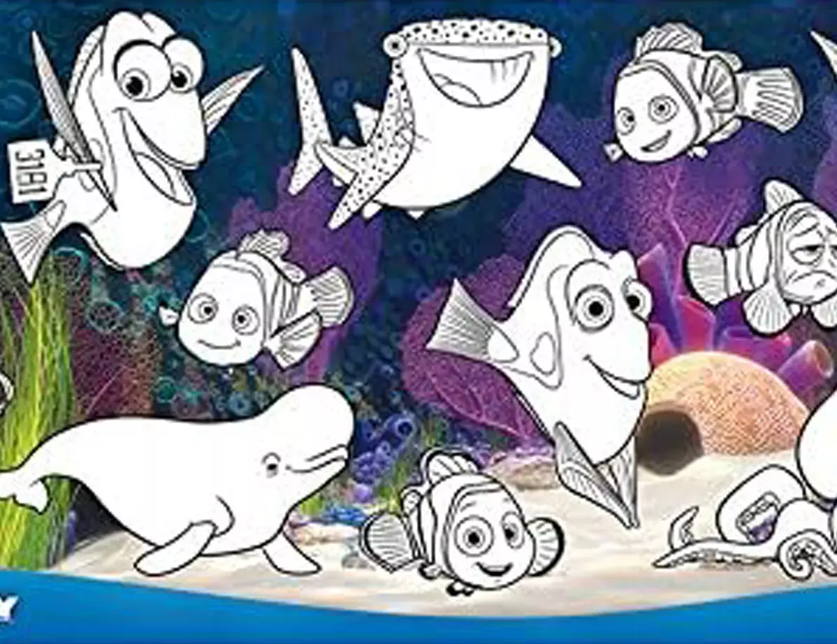 gbc RotoloDisegno BannerDORY Disney, 300mmX4,2m Rotolo Autoadesivo in Carta Removibile alto 30cm e lungo 4,20 metri da colorare e/o ritagliare. Adesivo atossico specifico per bambini a base acqua. Personaggio di Walt Disney. Adatto a bambini dopo i 3 anni. MADE IN GERMANY Glb872108dory