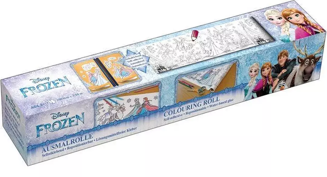 gbc RotoloDisegno BannerFROZEN Disney, 300mmX3,2m Rotolo Autoadesivo in Carta Removibile alto 30cm e lungo 3,20 metri da colorare e-o ritagliare. Adesivo atossico specifico per bambini a base acqua. Personaggio di Walt Disney. Adatto a bambini dopo i 3 anni. MADE IN GERMANY.