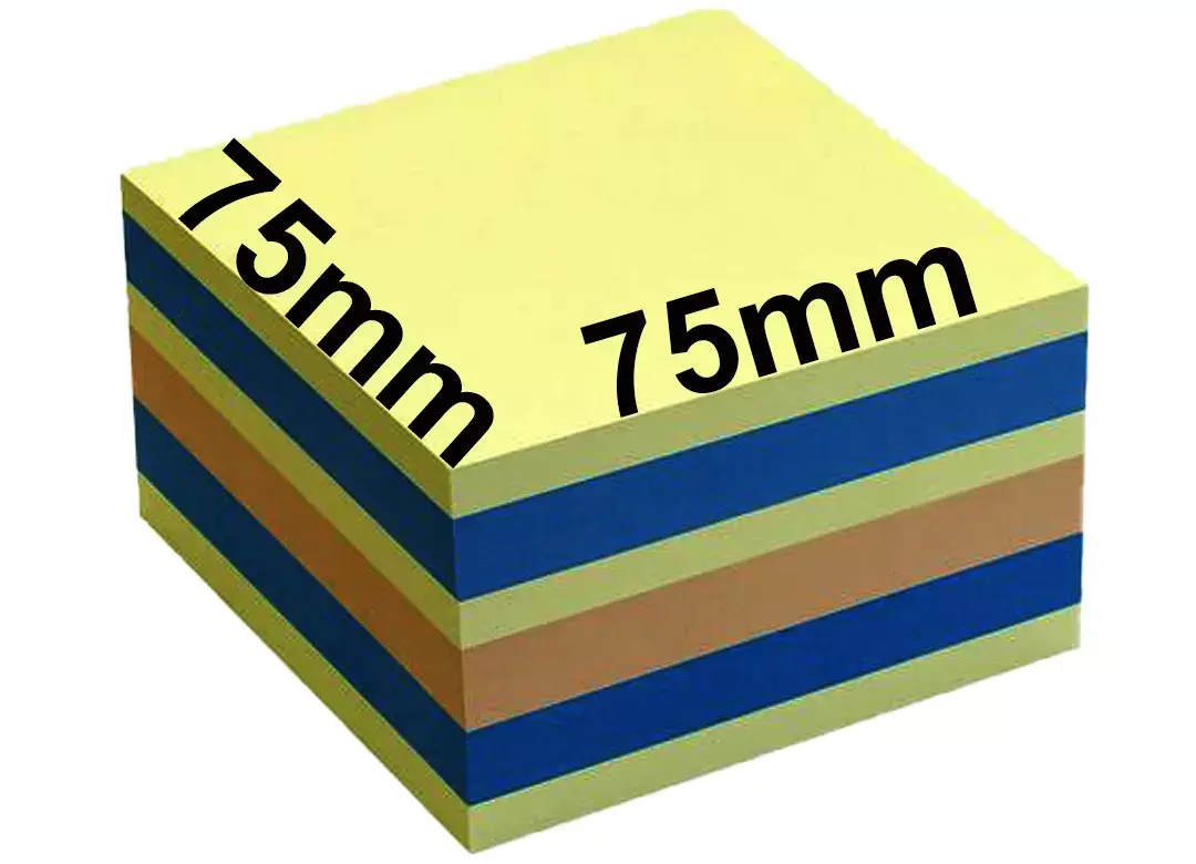 Cubotto450Foglietti AdesivoRemovibille, 75x75mm, Multicolore Giallo/Azzurro/Rosa Glb565466